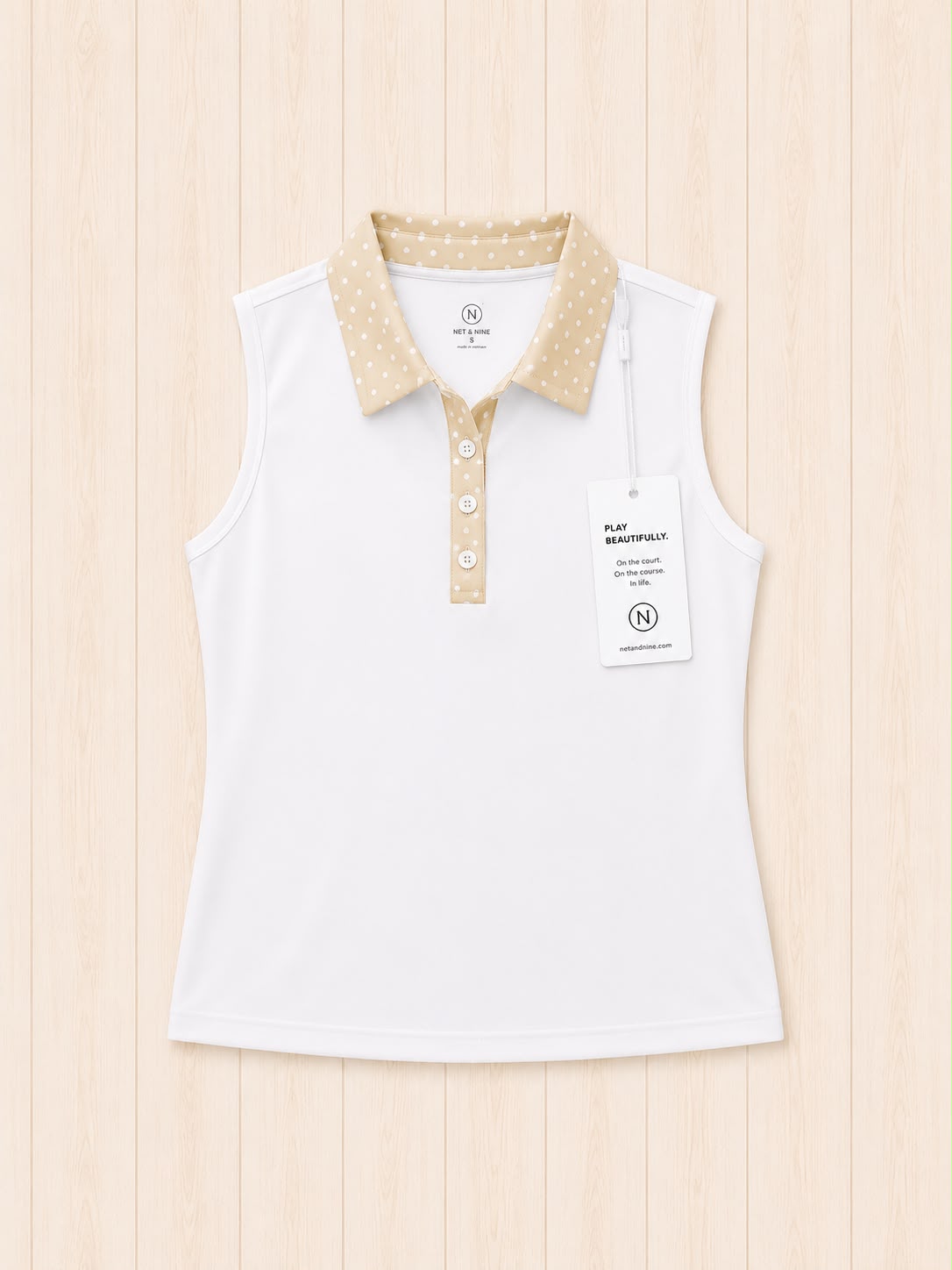 Cream Polka Dot Polo