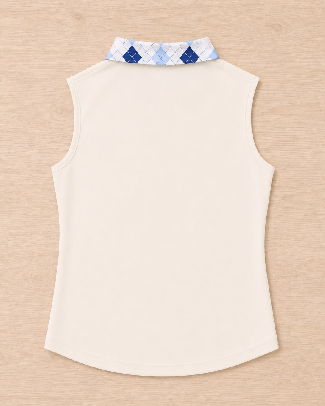 Cream Powder Blue Deep Navy Argyle Polo