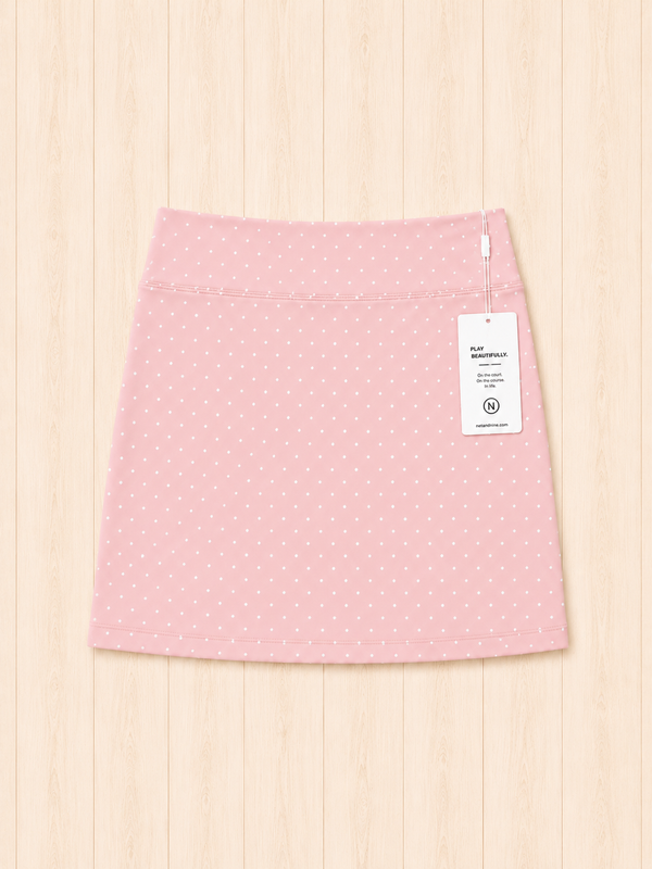 Soft Pink Polka Dot Straight Skort