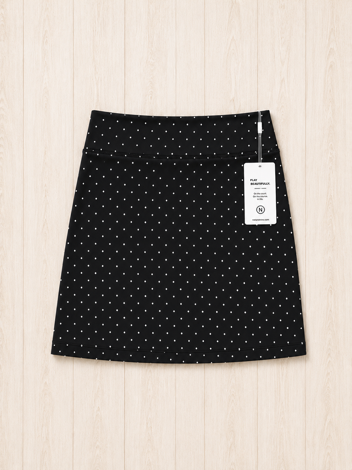 Black Polka Dot Straight Skort