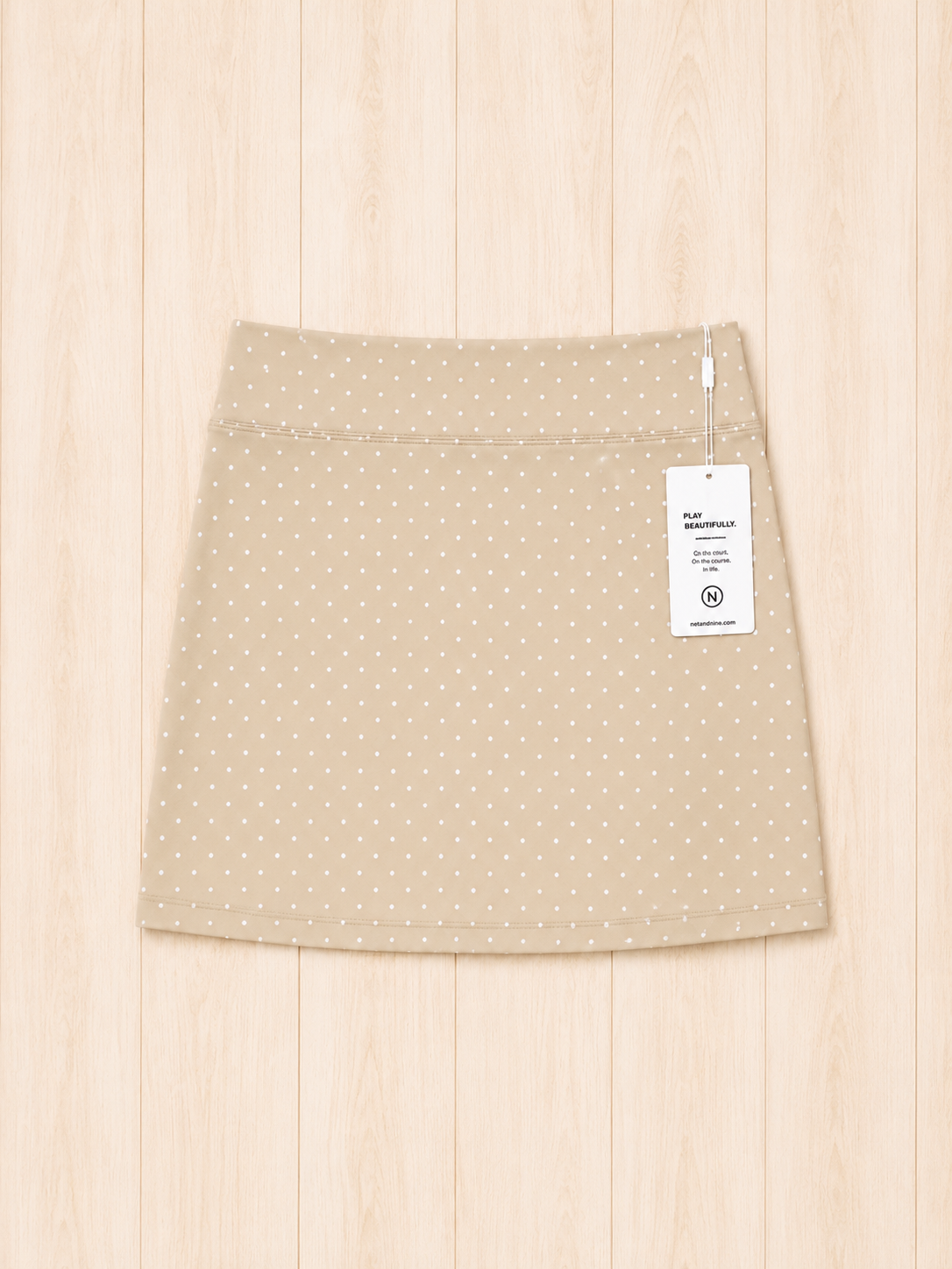 Cream Polka Dot Straight Skort