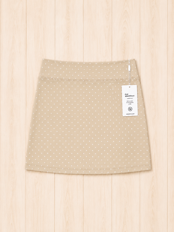 Cream Polka Dot Straight Skort