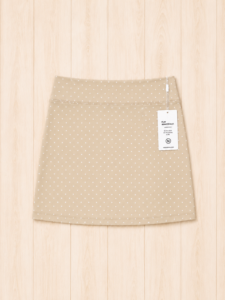 Cream Polka Dot Straight Skort