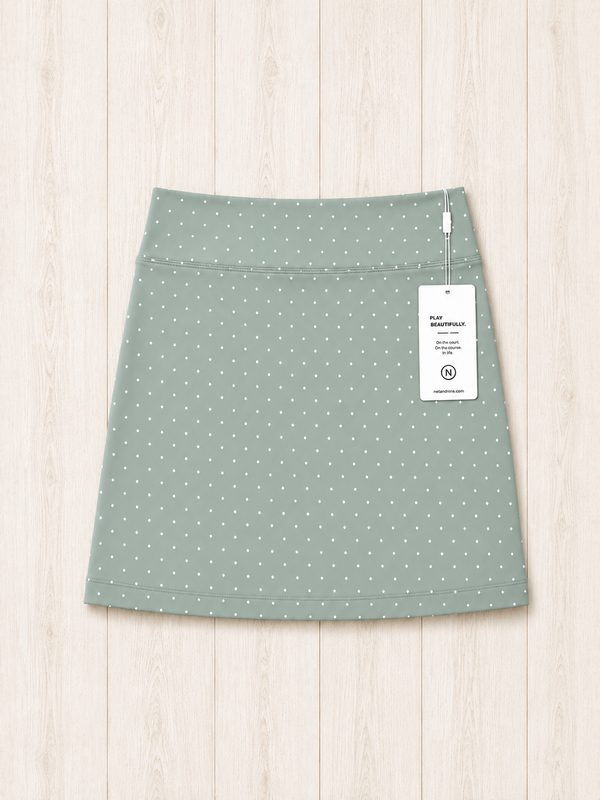 Coastal Sage Polka Dot Straight Skort