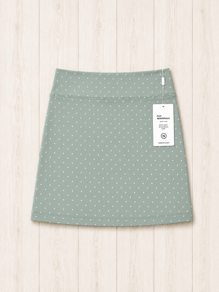 Coastal Sage Polka Dot Straight Skort