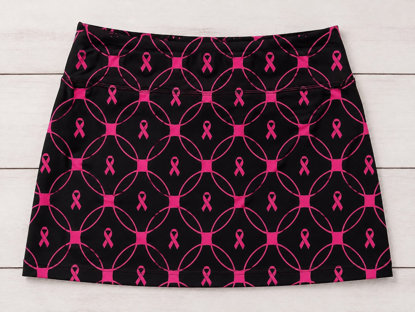 Black Pink Abstract Straight Skort - Pink Out Edition