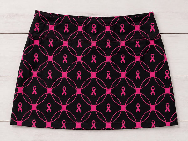 Black Pink Abstract Straight Skort - Pink Out Edition