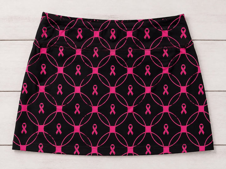 Black Pink Abstract Straight Skort - Pink Out Edition