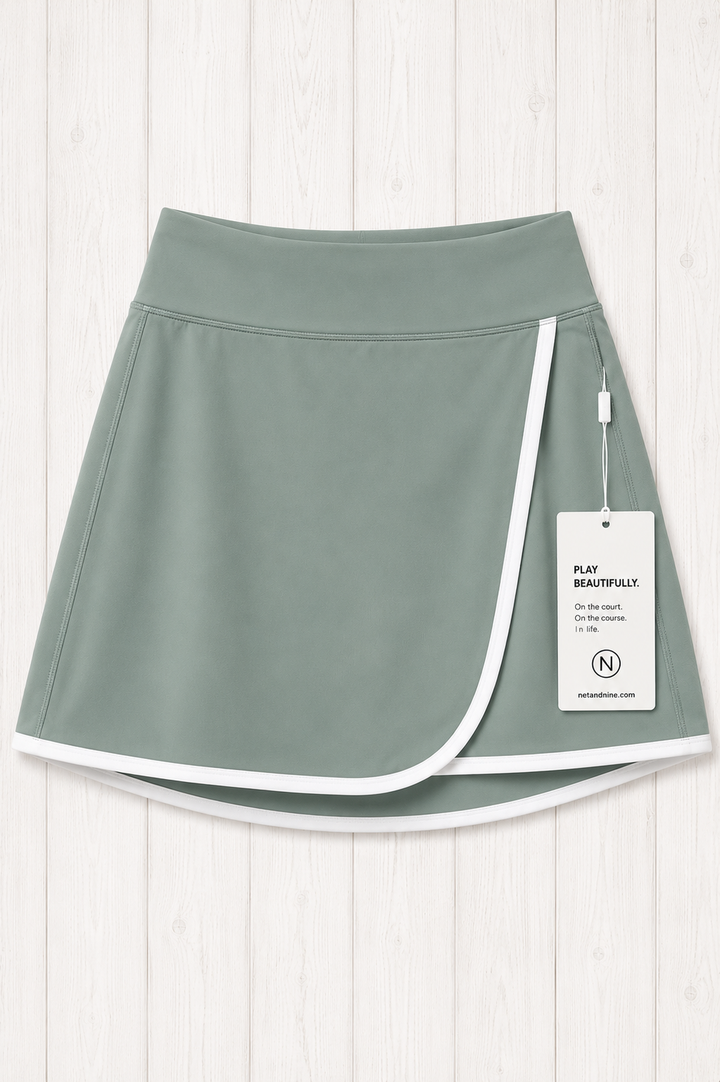 Coastal Sage Solid Flap Skort