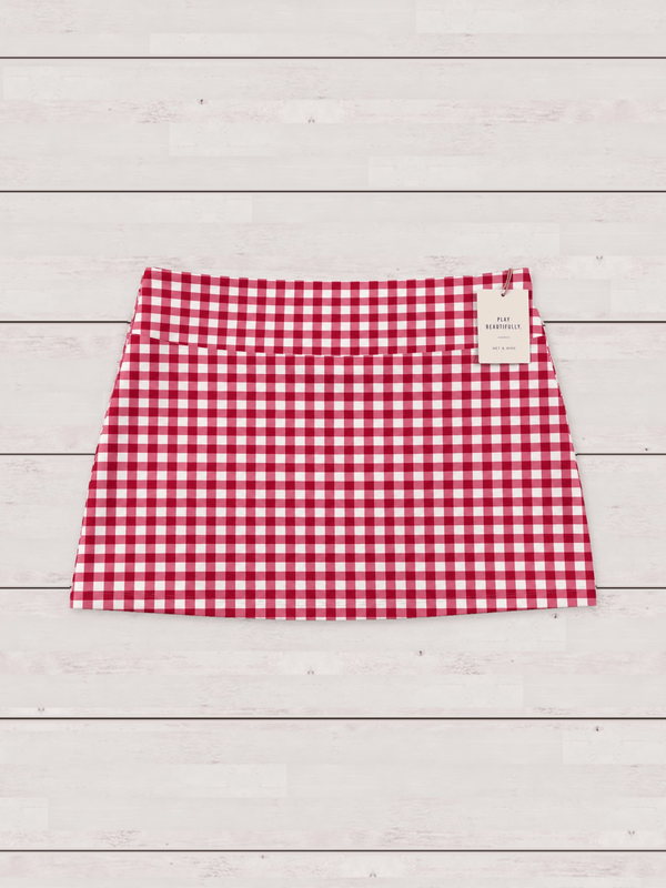 Cardinal and White Straight Skort