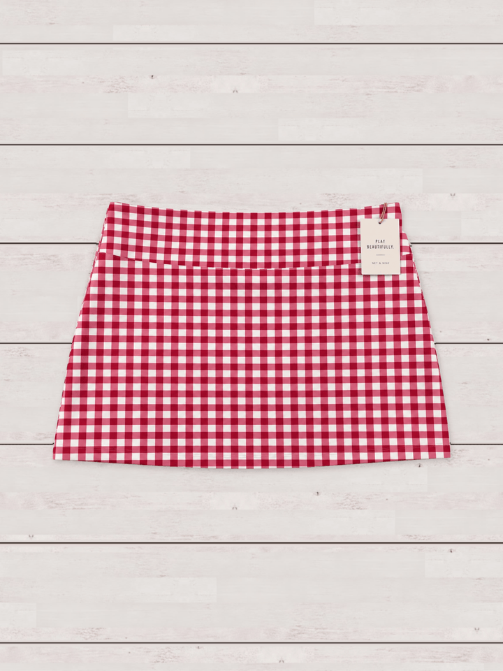 Cardinal and White Straight Skort