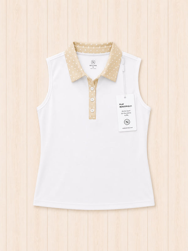 Cream Polka Dot Polo
