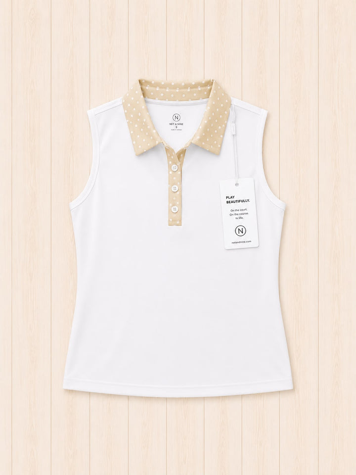 Cream Polka Dot Polo