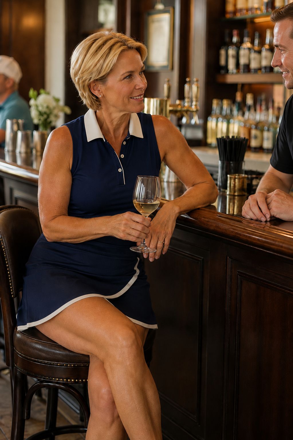Deep Navy Solid Flap Skort