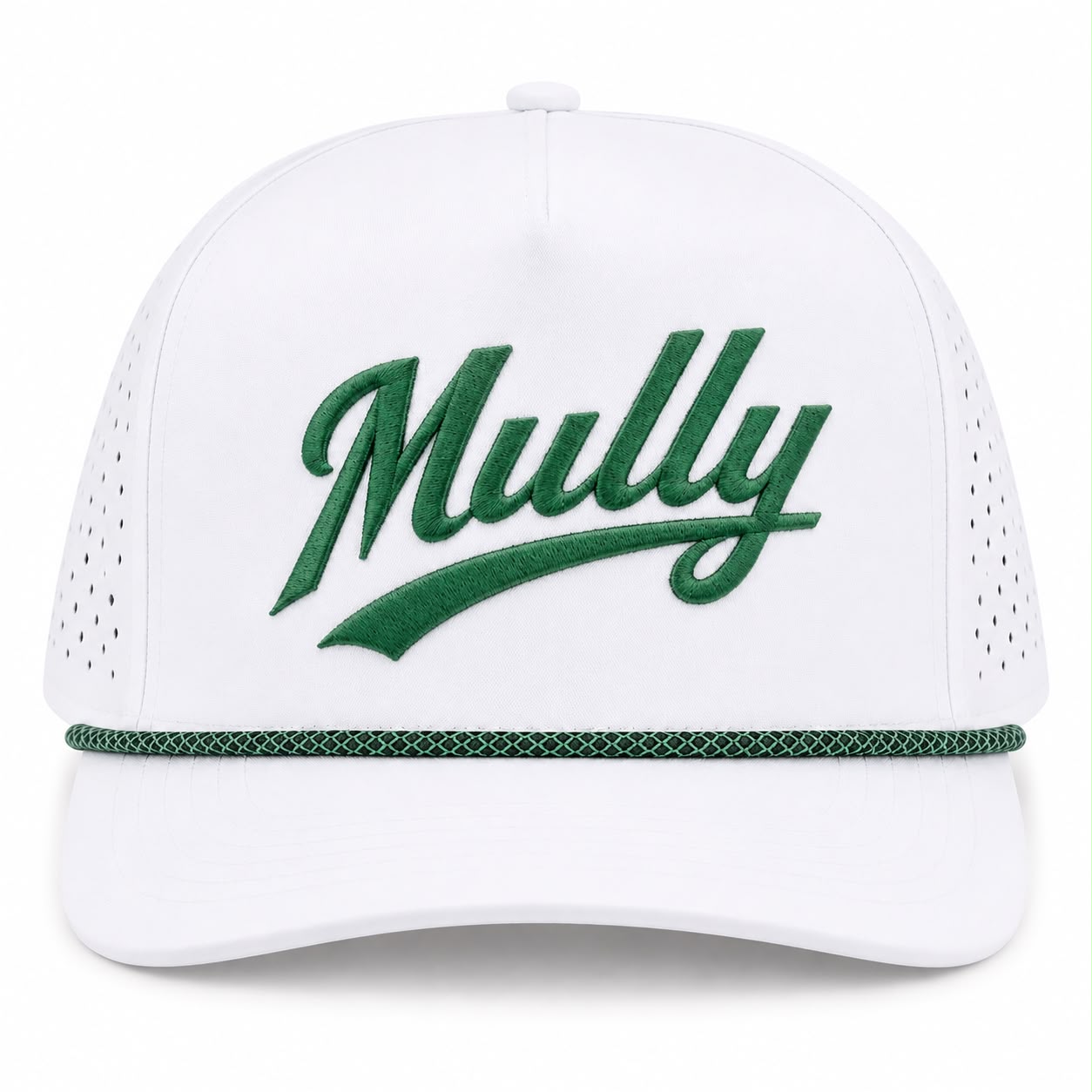 Mully White Green Cap