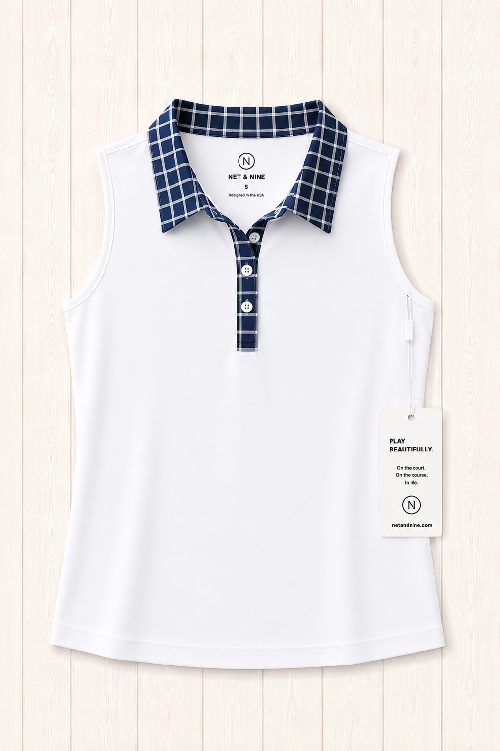 Deep Navy Gingham Polo
