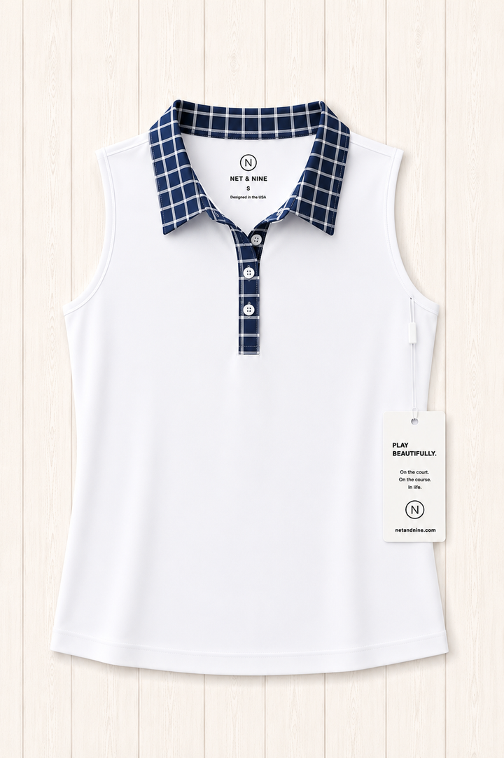 Deep Navy Gingham Polo