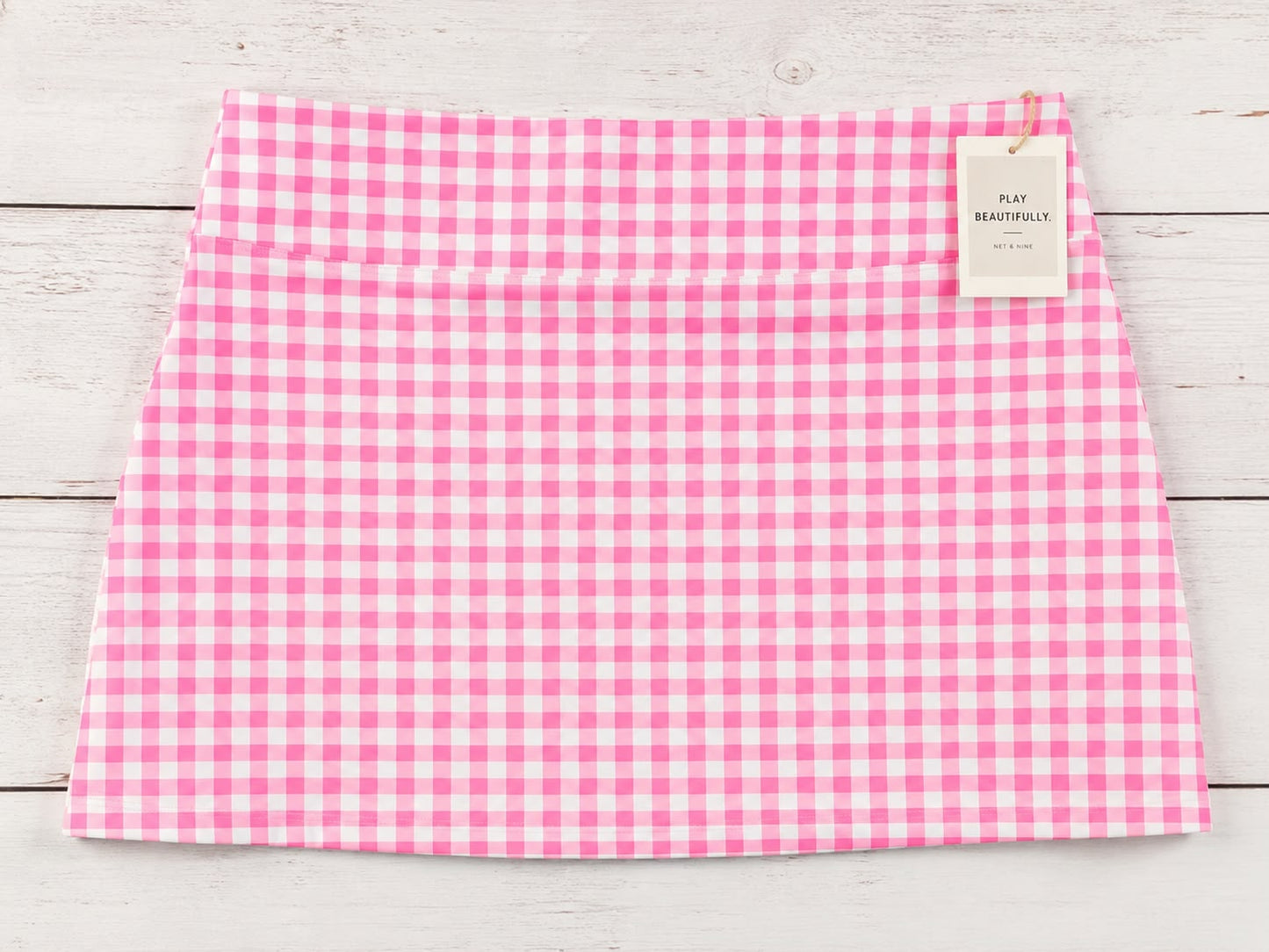 Pink White Gingham Straight Skort - Pink Out Edition