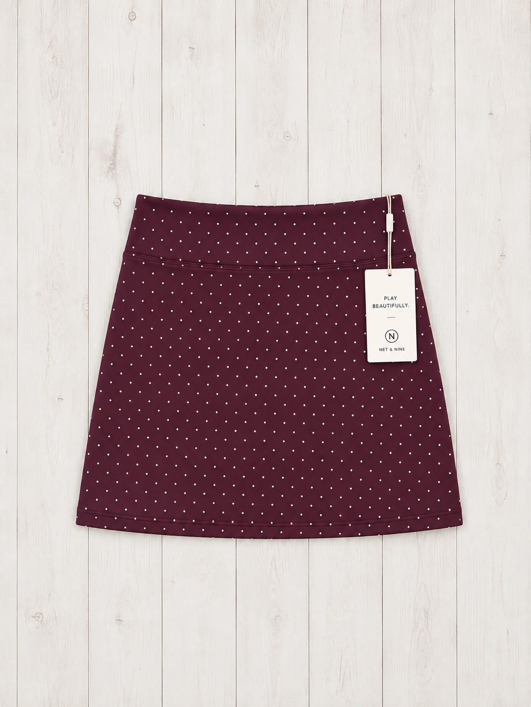 Plum Wine and Bone Polka Dot Straight Skort