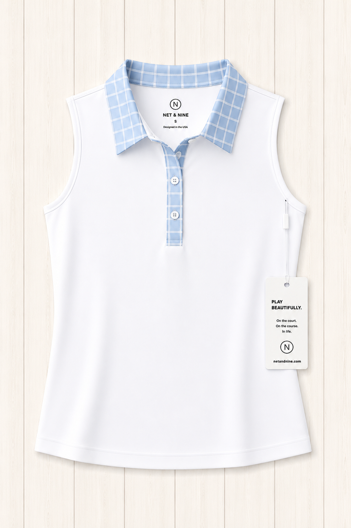 Powder Blue Gingham Polo
