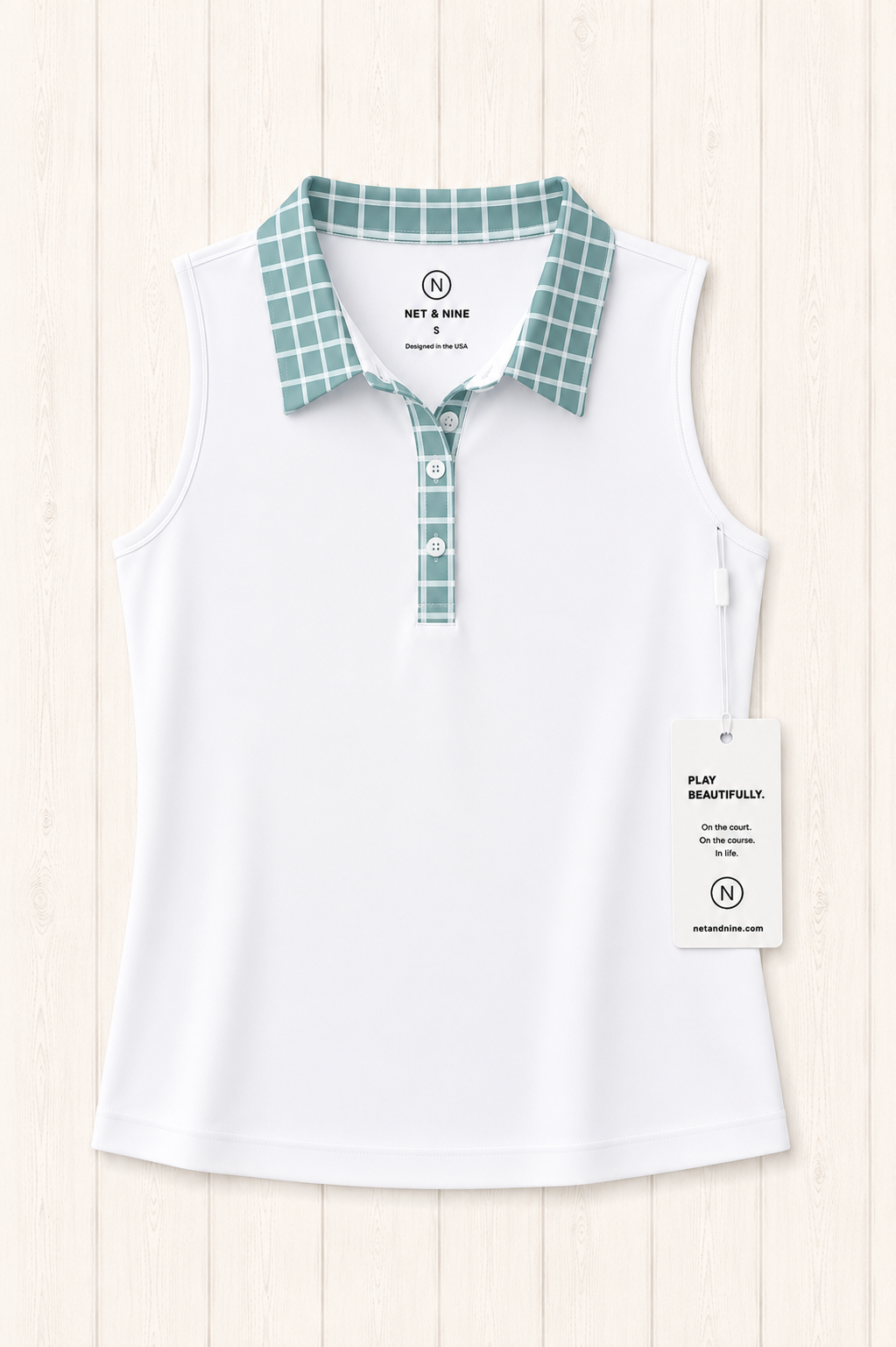 Coastal Sage Gingham Polo