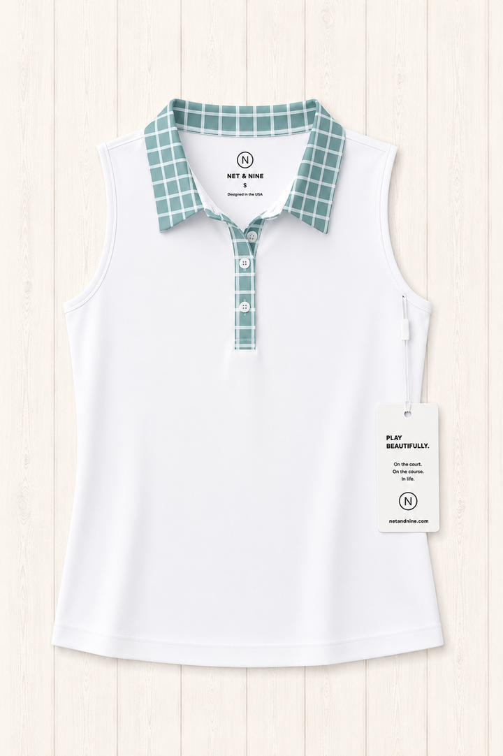Coastal Sage Gingham Polo