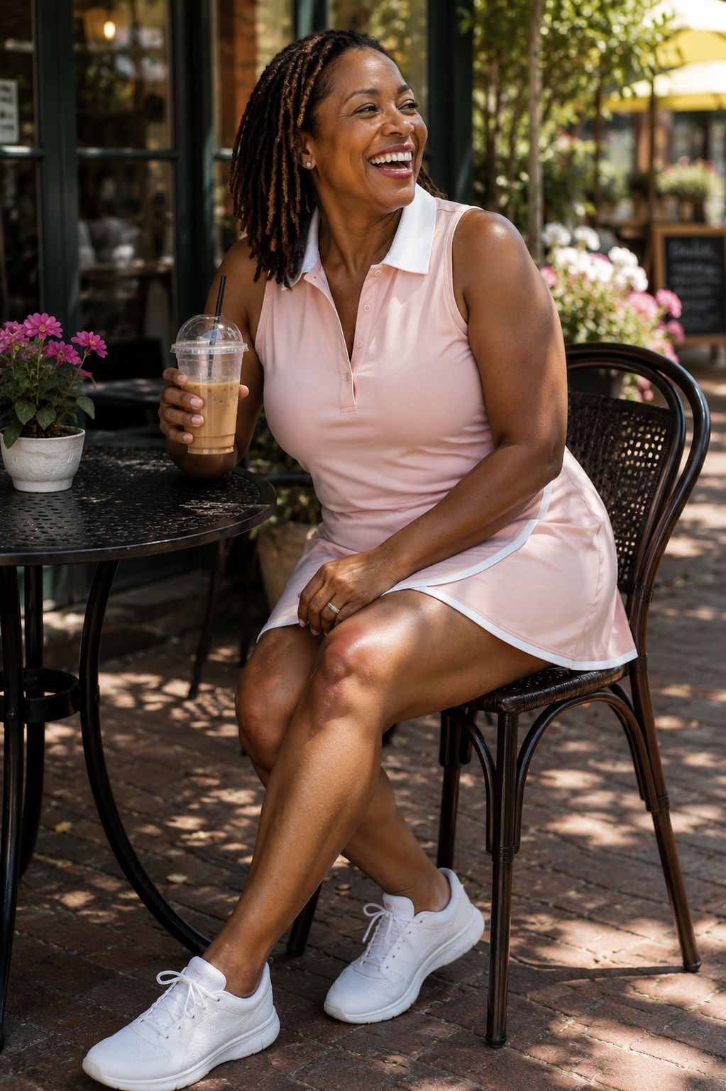 Soft Pink Solid Flap Skort