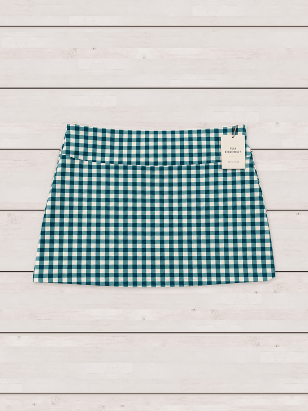 Teal and Bone Straight Skort
