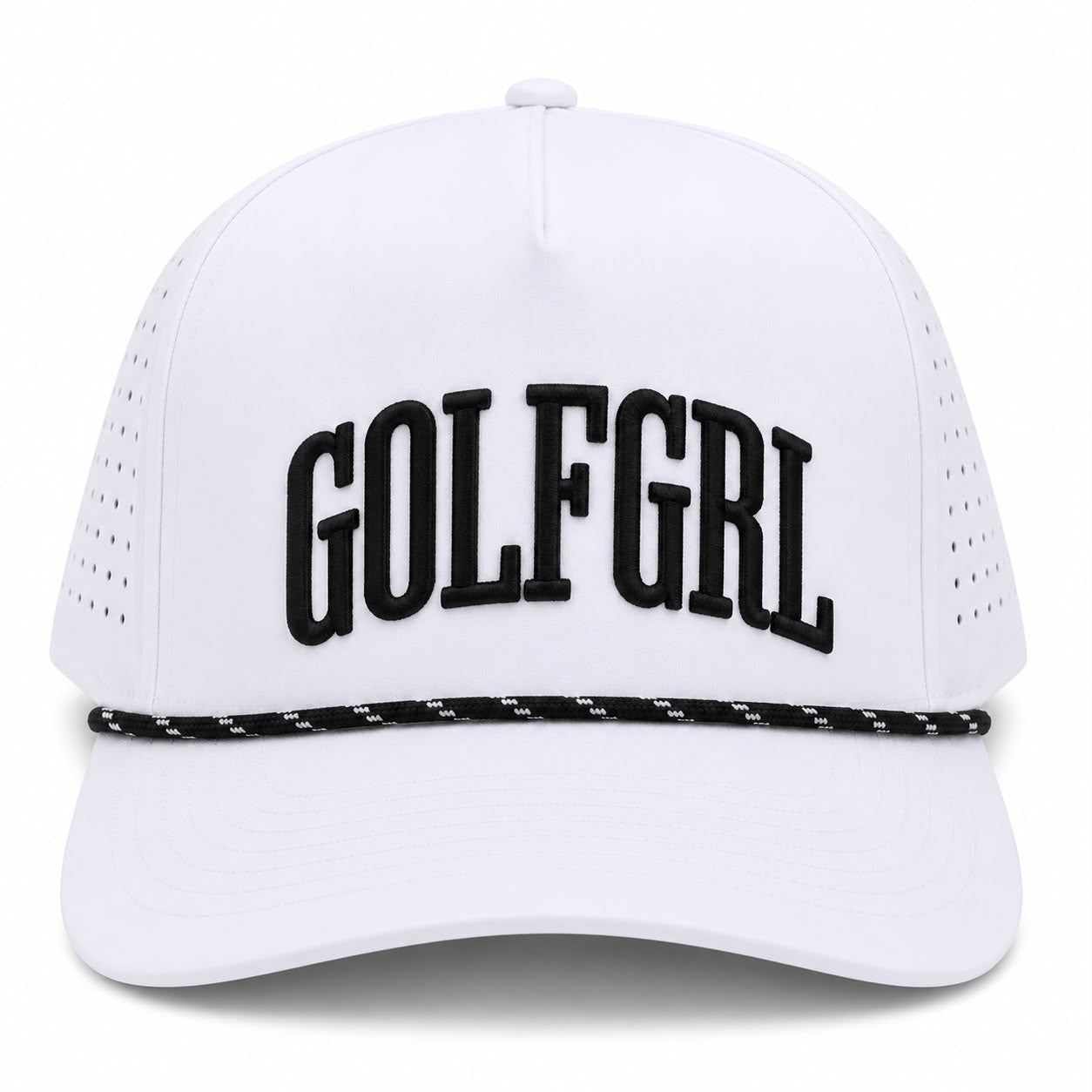 Golfgirl White Black Cap