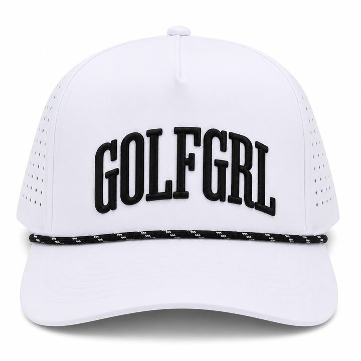 Golfgirl White Black Cap