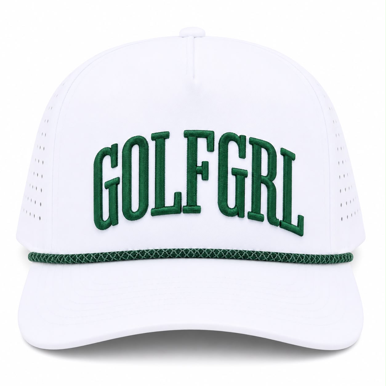 Golfgirl White Green Cap