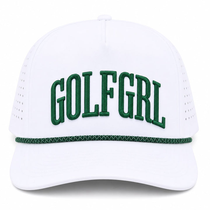 Golfgirl White Green Cap