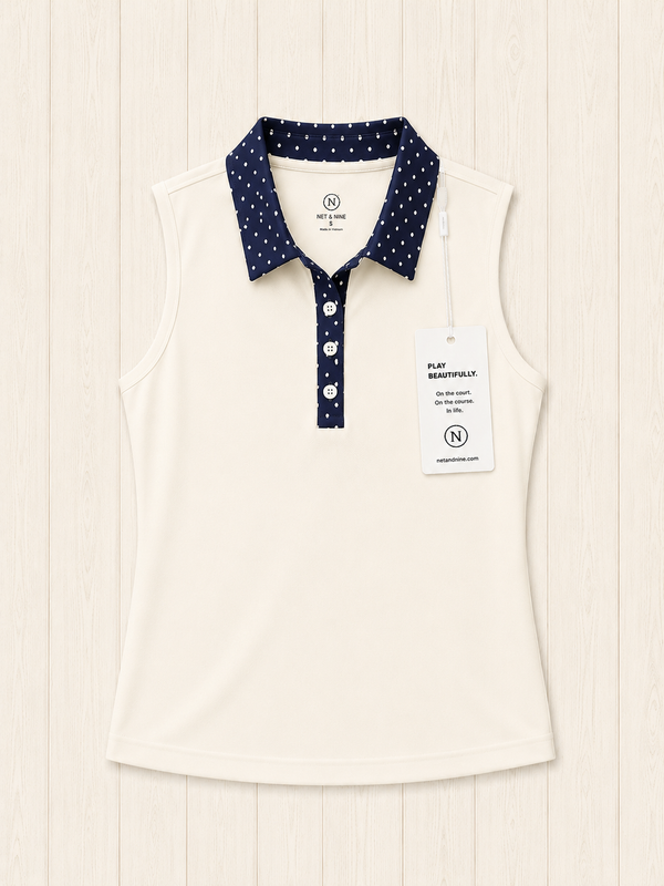 Deep Navy Polka Dot Polo