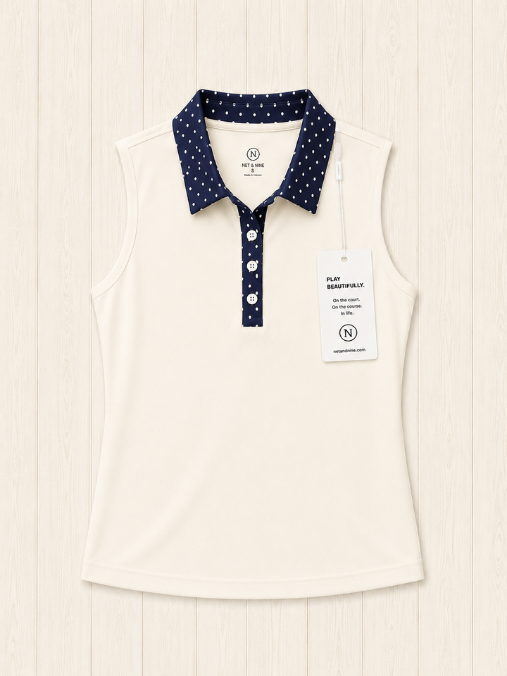 Deep Navy Polka Dot Polo