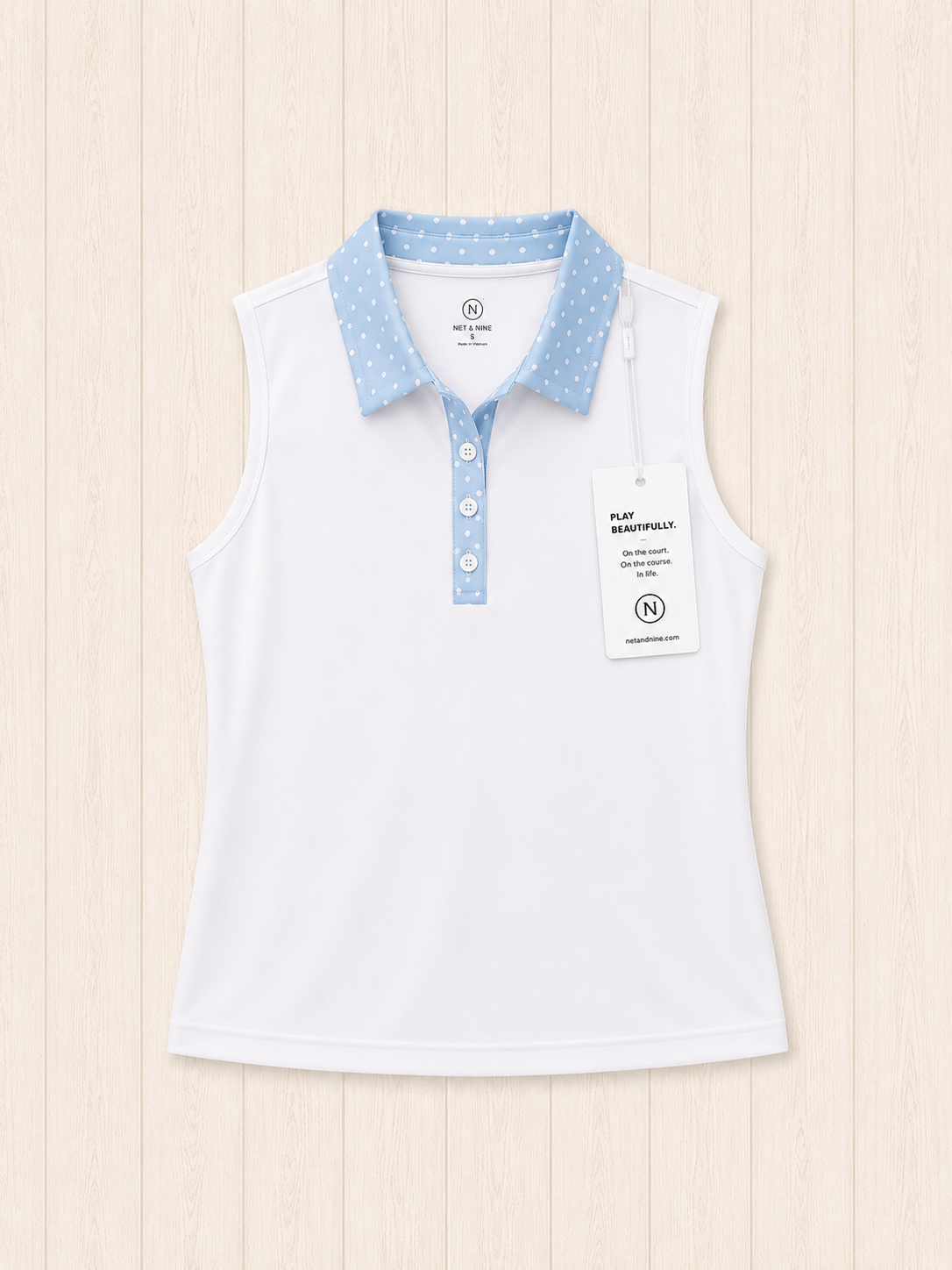 Powder Blue Polka Dot Polo