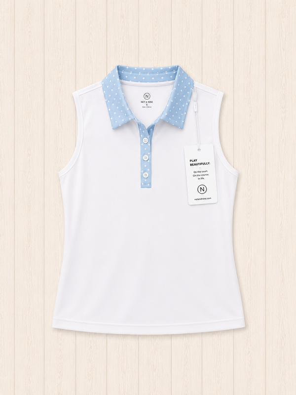 Powder Blue Polka Dot Polo