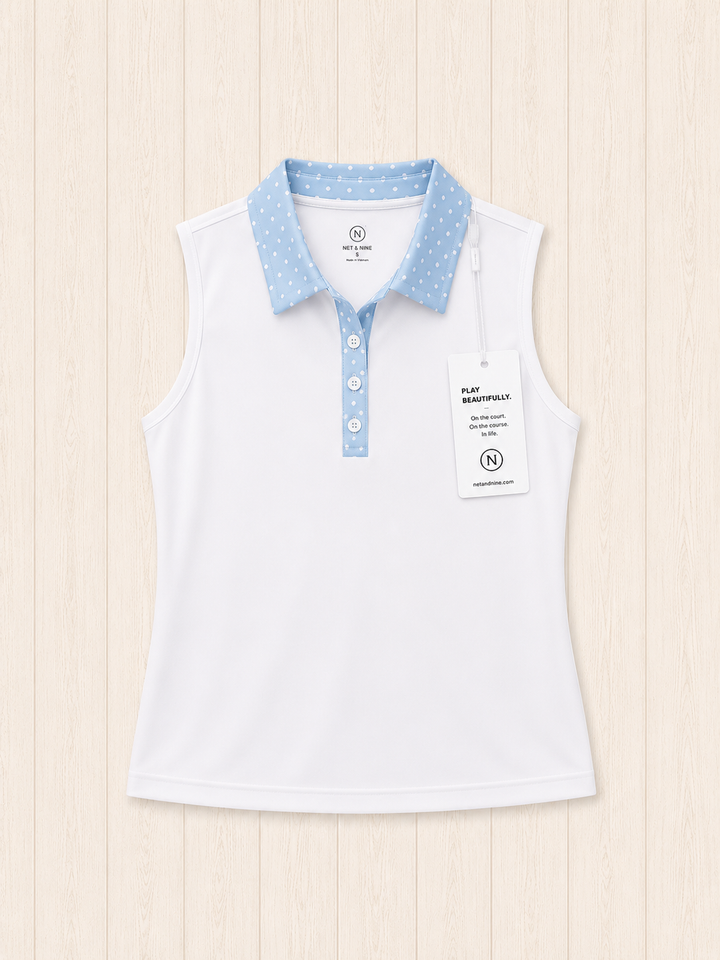 Powder Blue Polka Dot Polo