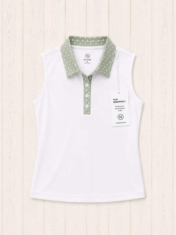 Coastal Sage Polka Dot Polo
