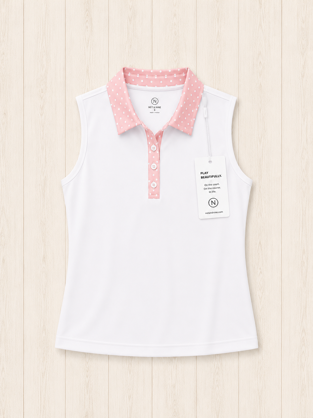 Soft Pink Polka Dot Polo