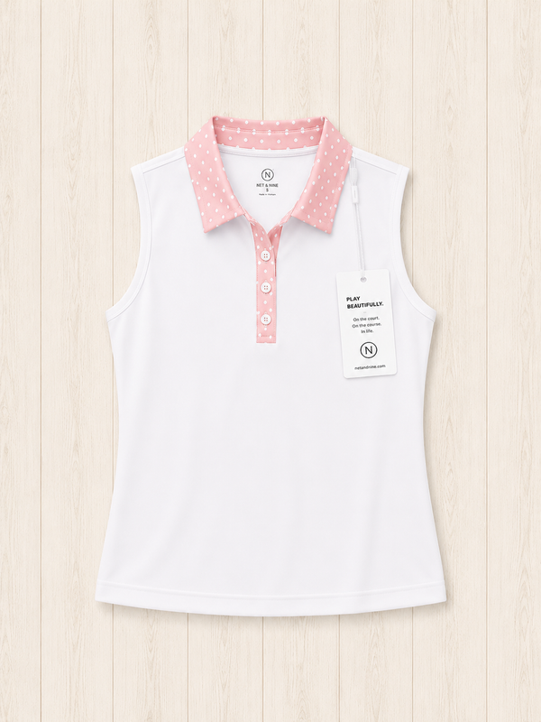 Soft Pink Polka Dot Polo