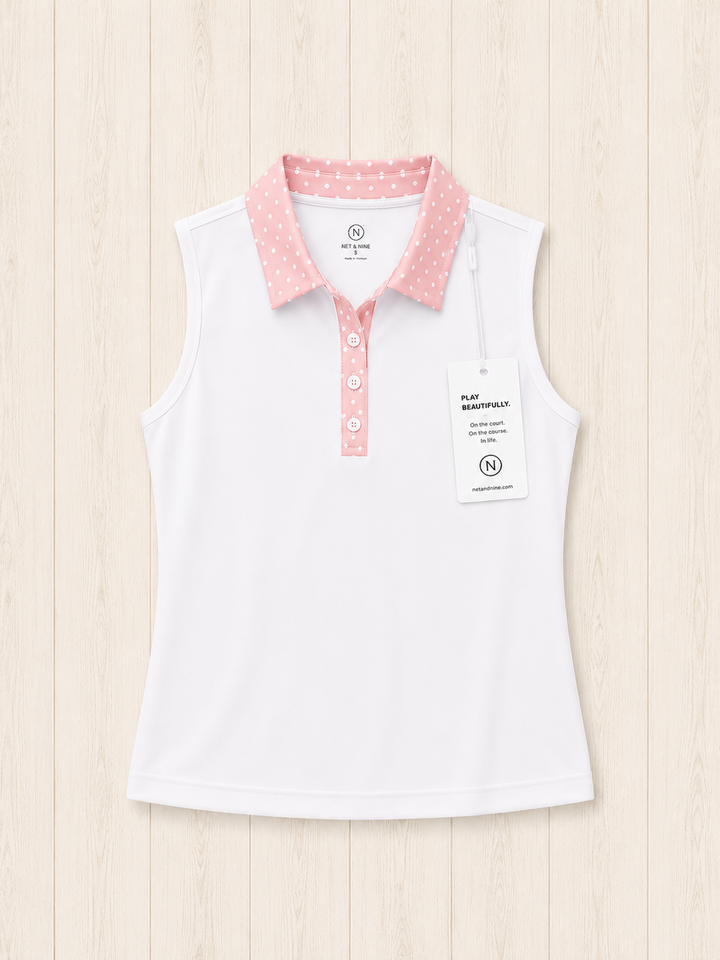 Soft Pink Polka Dot Polo