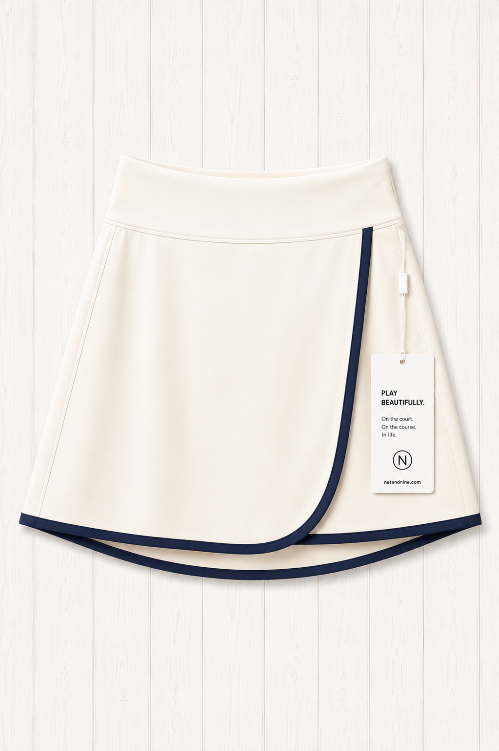 White and Deep Navy Solid Flap Deep Navy